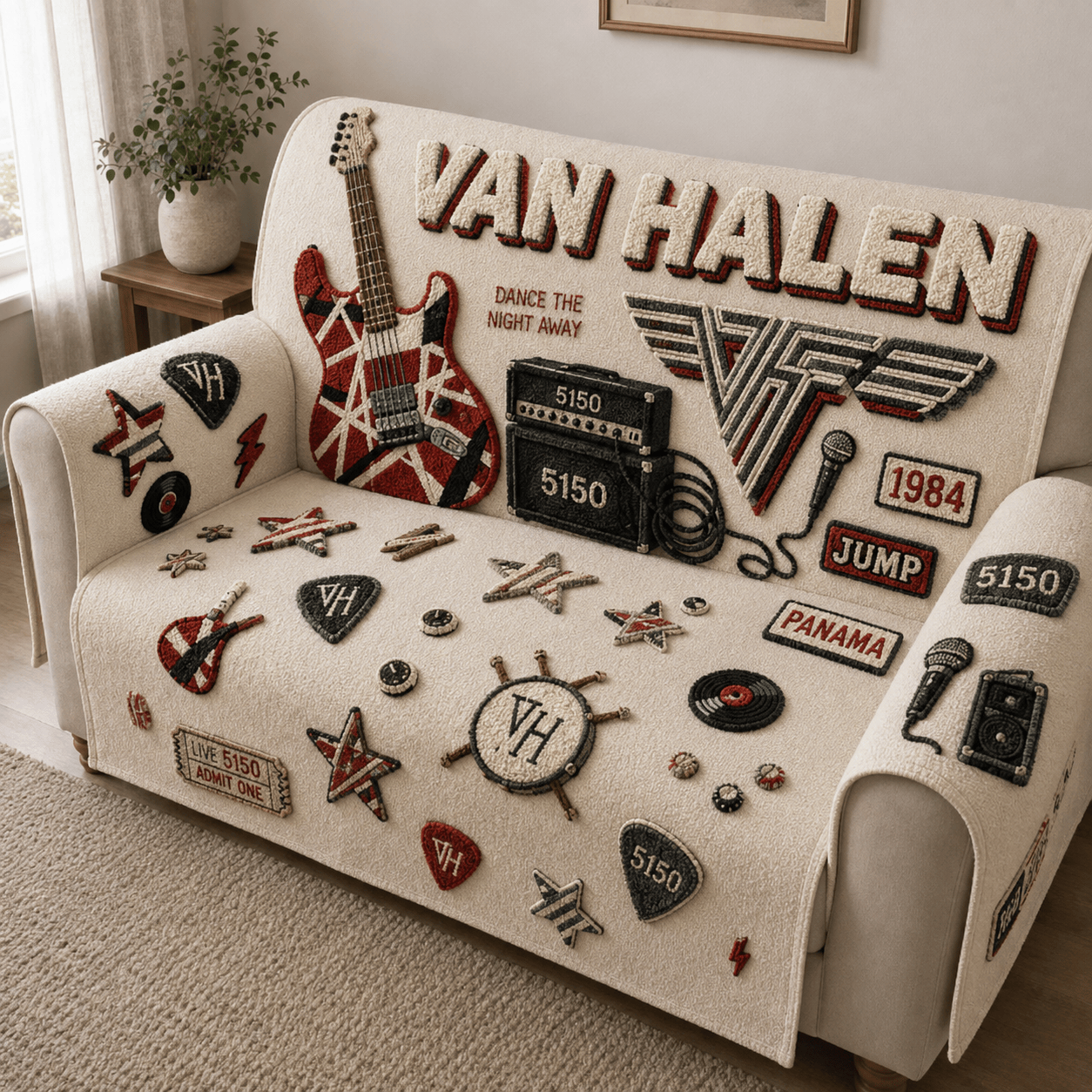 VHL Tufted Sofa Cover & Pillow Set DNBN