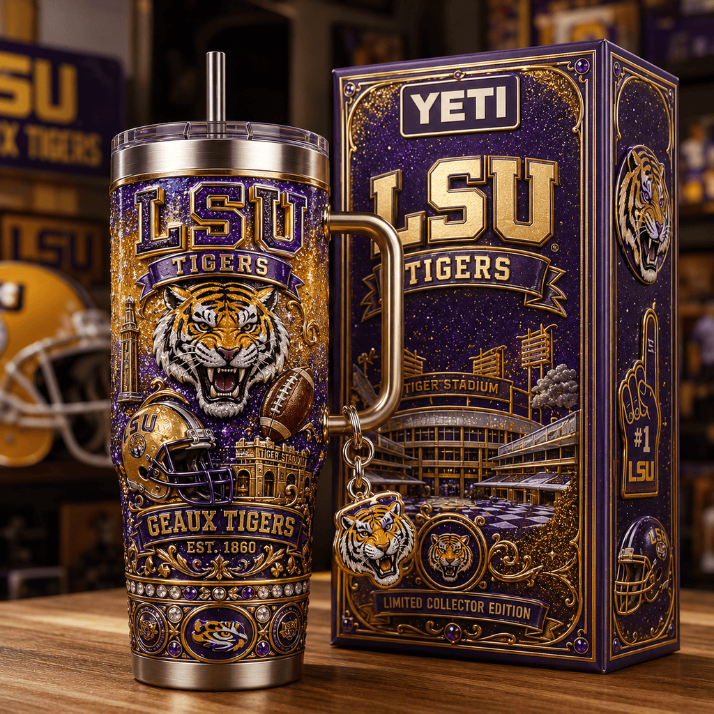 LSU 40oz Tumbler With Handle TTNL