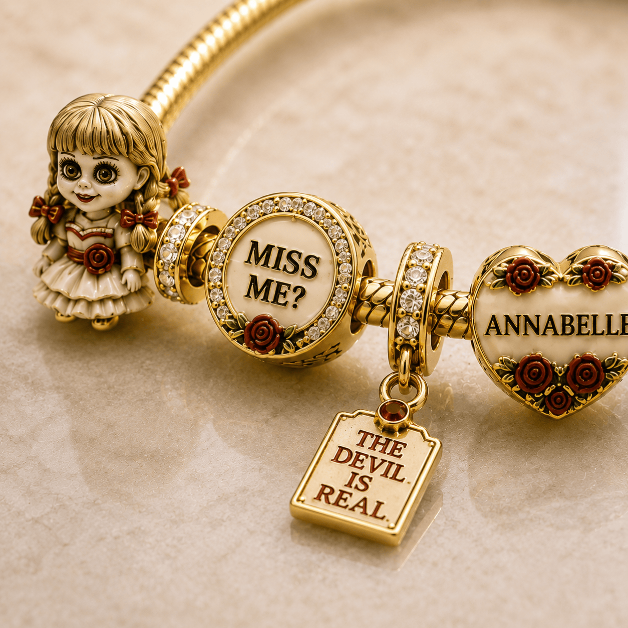 ANBL Gold Charm Bracelet Set BMD
