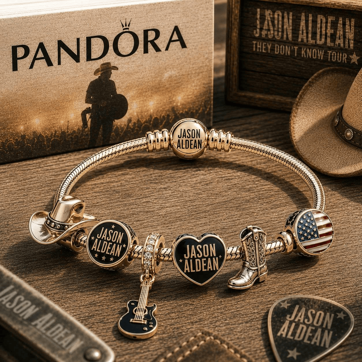 JSA Gold Charm Bracelet Set VTH
