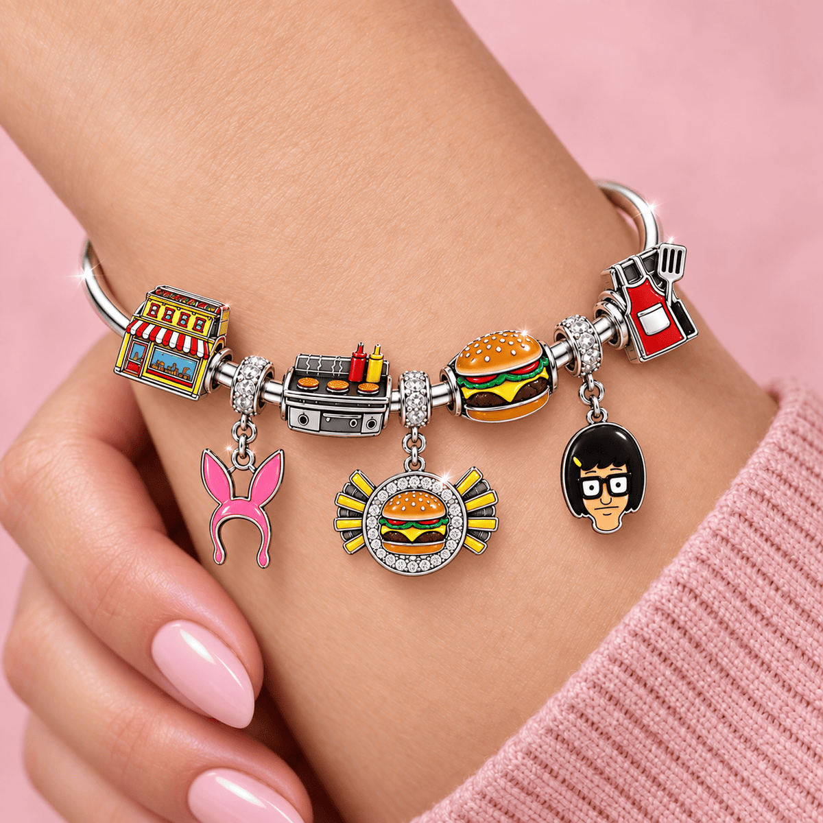 BBG Silver Charm Bracelet Set TMH